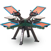 Vastex V-2000 Series V2HD-44 – 4 Station / 4 Color Screen Printing Press with Side Clamps